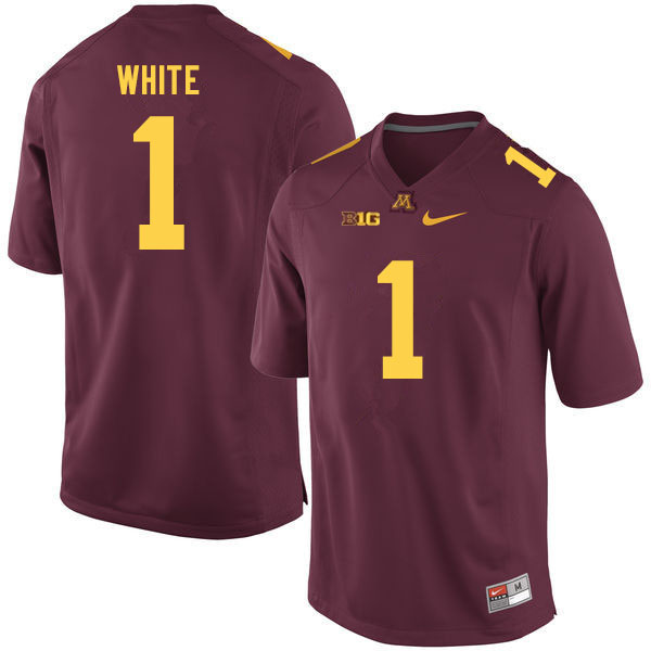 Men #1 Ike White Minnesota Golden Gophers College Football Jerseys Sale-Maroon - Click Image to Close